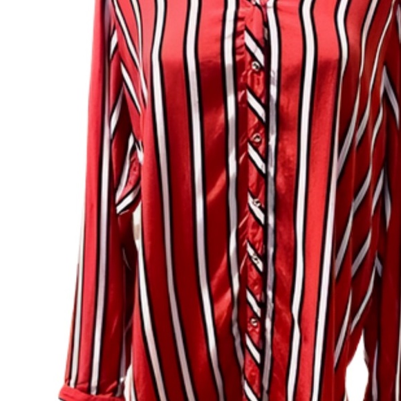 Turkish designed Grandi Red and white striped element blouse, size M - Picture 5 of 16